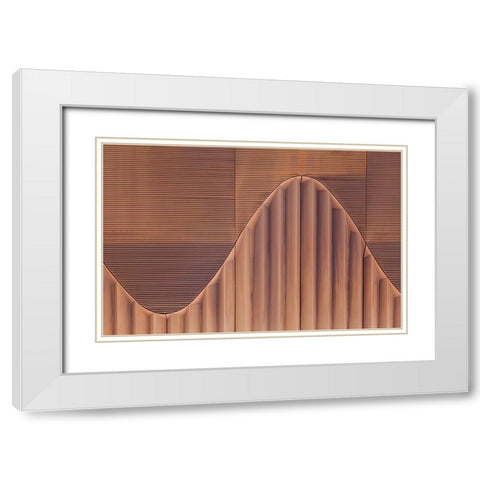 Wavelength White Modern Wood Framed Art Print with Double Matting by Van De, Jeroen