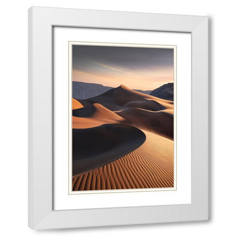 Badain Jaran Desert White Modern Wood Framed Art Print with Double Matting by Shanyewuyu