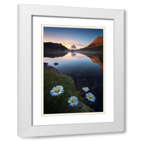 Anayet Sunset White Modern Wood Framed Art Print with Double Matting by Martinez Moran, Javier