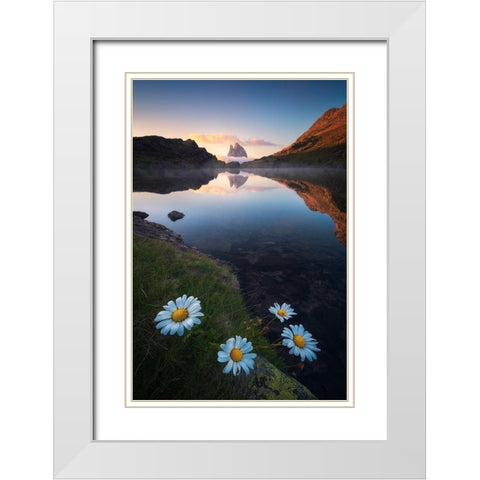 Anayet Sunset White Modern Wood Framed Art Print with Double Matting by Martinez Moran, Javier