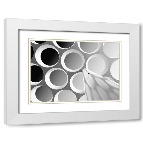 Around The Curves White Modern Wood Framed Art Print with Double Matting by Van Son, Greetje