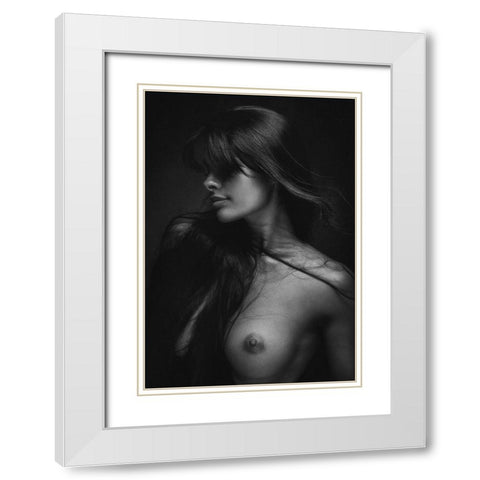 Yanika White Modern Wood Framed Art Print with Double Matting by Rise, Zachar