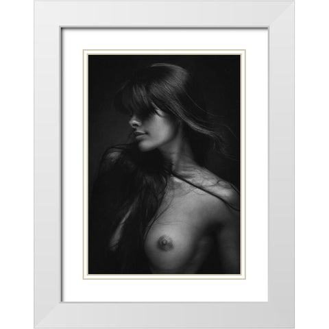 Yanika White Modern Wood Framed Art Print with Double Matting by Rise, Zachar