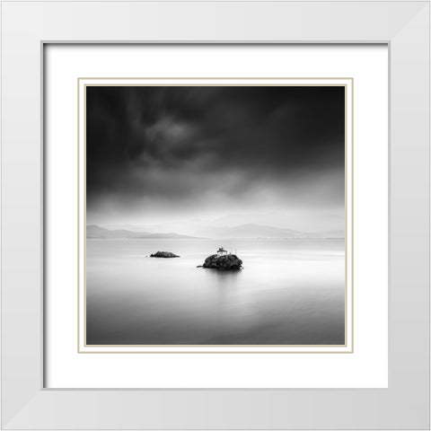Saint Nicholas (Volos) White Modern Wood Framed Art Print with Double Matting by Digalakis, George