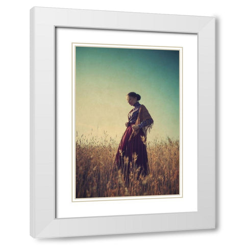 Prairie White Modern Wood Framed Art Print with Double Matting by Russocka, Magdalena
