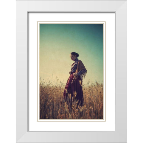 Prairie White Modern Wood Framed Art Print with Double Matting by Russocka, Magdalena