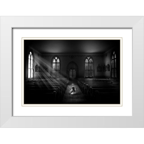 My Solace White Modern Wood Framed Art Print with Double Matting by Kapuschinsky