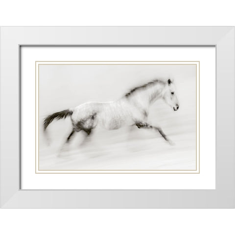 The Unique Brush Stroke White Modern Wood Framed Art Print with Double Matting by Benezech, Martine