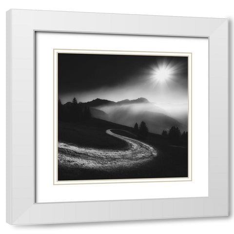 Elan White Modern Wood Framed Art Print with Double Matting by Schulz, Alexej