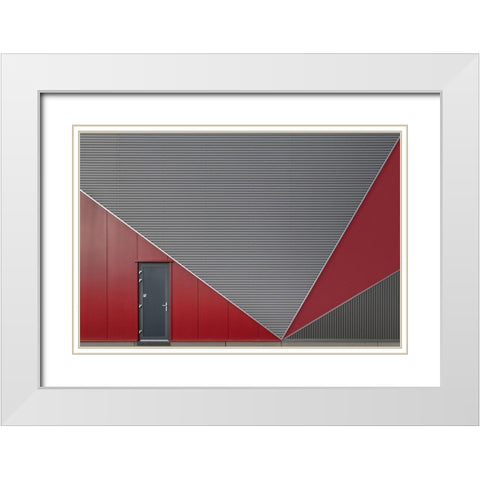 The Black Door White Modern Wood Framed Art Print with Double Matting by Luycx, Theo