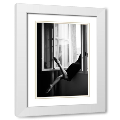 Jazzy Sunday White Modern Wood Framed Art Print with Double Matting by Kijurko, Lorna