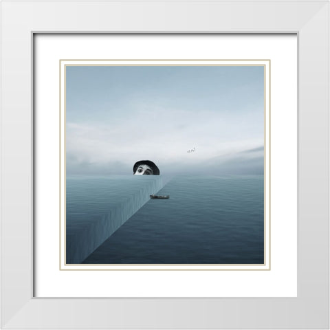 Save Me White Modern Wood Framed Art Print with Double Matting by Hardibudi
