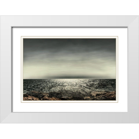 Sea Sighs White Modern Wood Framed Art Print with Double Matting by Claes, Gilbert