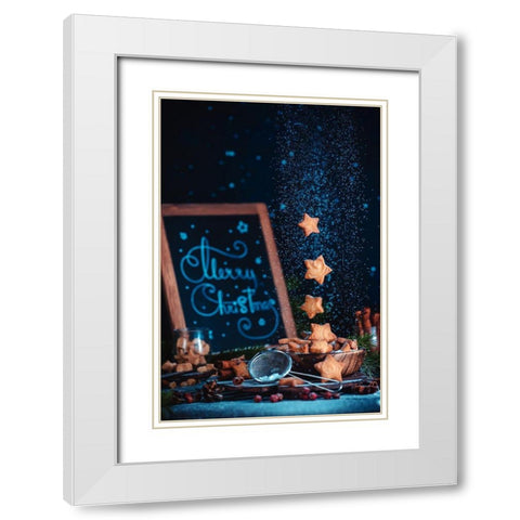 Make A Wish (Merry Christmas) White Modern Wood Framed Art Print with Double Matting by Belenko, Dina