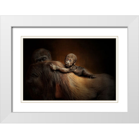 New Life White Modern Wood Framed Art Print with Double Matting by Wenner-Braun, Antje