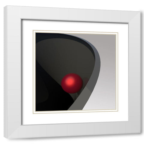 Metal Ball In Bowl White Modern Wood Framed Art Print with Double Matting by Bunjamin, Antonyus