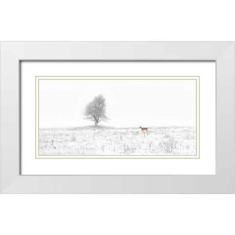 Christmas Coming White Modern Wood Framed Art Print with Double Matting by Cheng, Yu