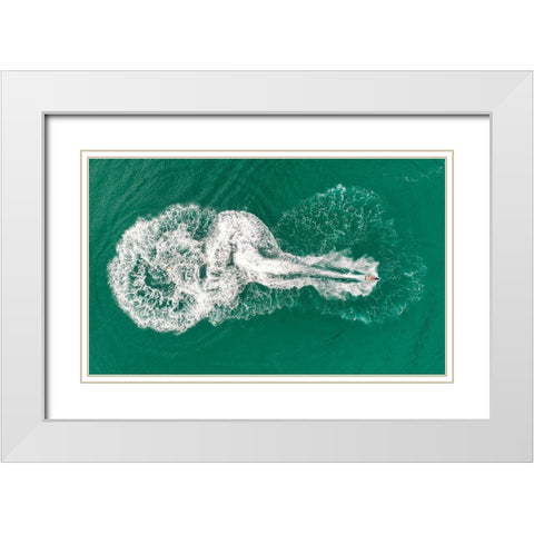 Writing On Water White Modern Wood Framed Art Print with Double Matting by Meirovich, Ido