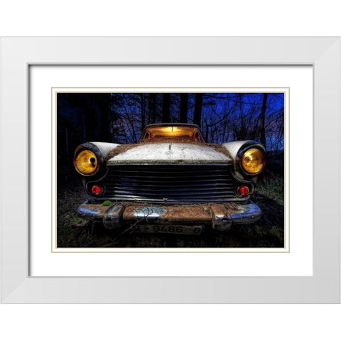 Morris White Modern Wood Framed Art Print with Double Matting by Novillo, Alfonso