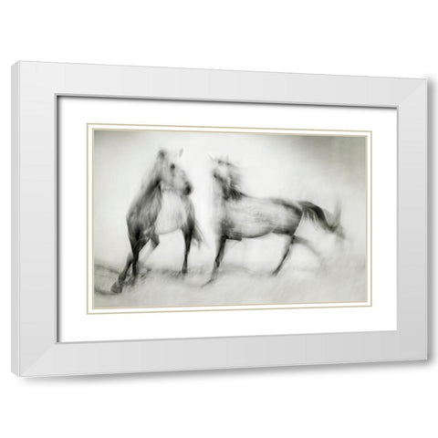 Shivers White Modern Wood Framed Art Print with Double Matting by Benezech, Martine