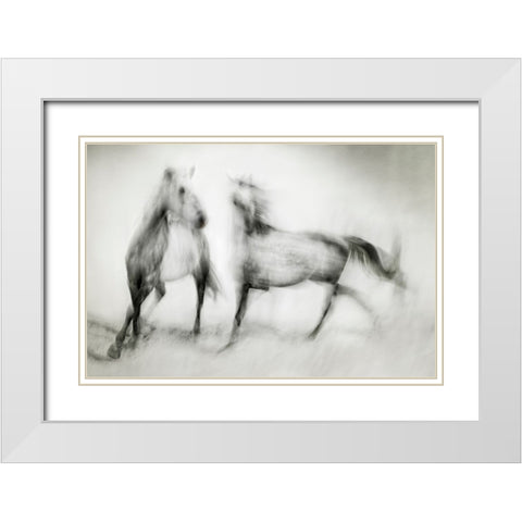 Shivers White Modern Wood Framed Art Print with Double Matting by Benezech, Martine