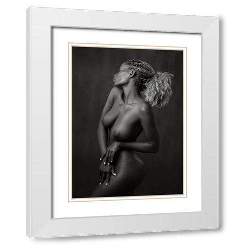 Look Away Now White Modern Wood Framed Art Print with Double Matting by Wilkinson, Hugh
