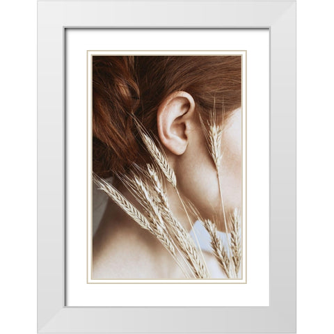 Rye White Modern Wood Framed Art Print with Double Matting by Gorecka, Dorota
