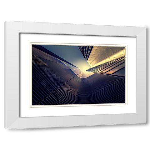 Evanescens White Modern Wood Framed Art Print with Double Matting by Huybrighs, Marc