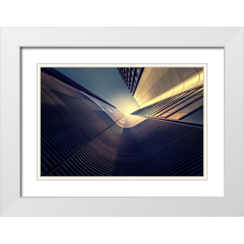 Evanescens White Modern Wood Framed Art Print with Double Matting by Huybrighs, Marc