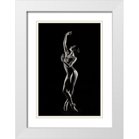 D?Drn?Dandsup3;Dd D?Dddandsup2;Drdandfrac34;Dandsup2;Dd White Modern Wood Framed Art Print with Double Matting by Smirnov, Sergei