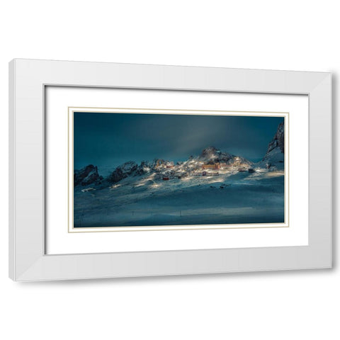 Zizhu Temple-Tibet A??CÂNae??AÂ?Ad?A?? White Modern Wood Framed Art Print with Double Matting by Qiye