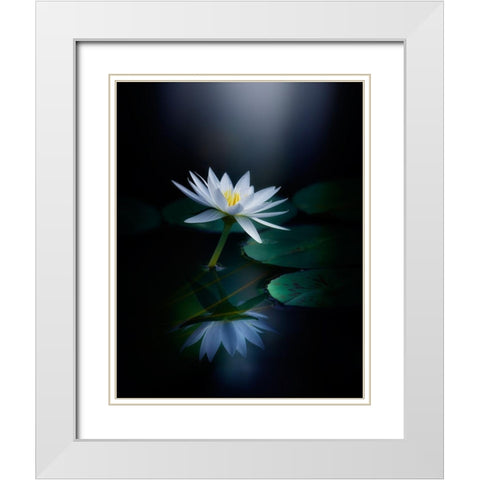 Reflection White Modern Wood Framed Art Print with Double Matting by Suzuki, Takashi