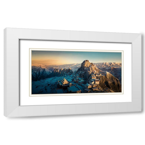 Tibetan Temple A??Aamaa?As?CÂNa?? White Modern Wood Framed Art Print with Double Matting by Qiye
