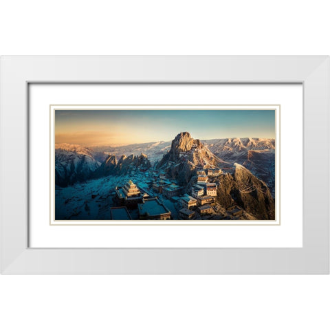 Tibetan Temple A??Aamaa?As?CÂNa?? White Modern Wood Framed Art Print with Double Matting by Qiye