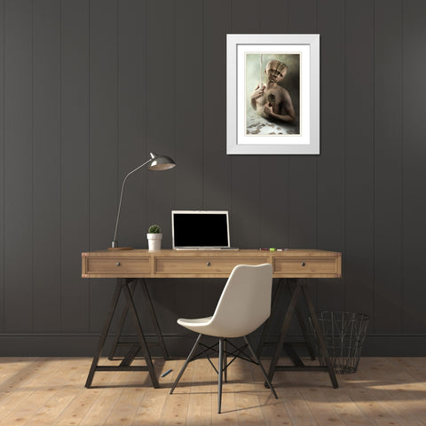 Litterae White Modern Wood Framed Art Print with Double Matting by Kiciak, Christophe