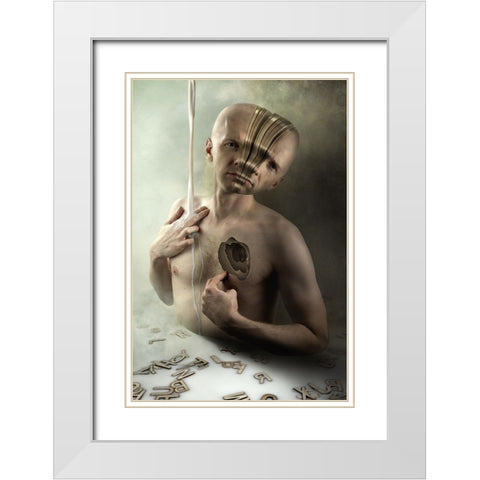Litterae White Modern Wood Framed Art Print with Double Matting by Kiciak, Christophe