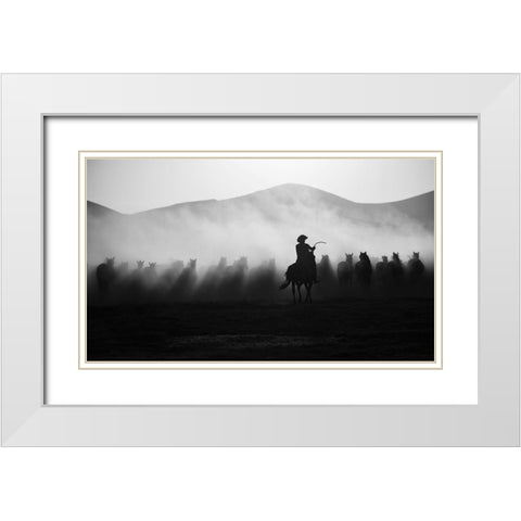 Chasing The Jades! White Modern Wood Framed Art Print with Double Matting by Pancareken, Yavuz