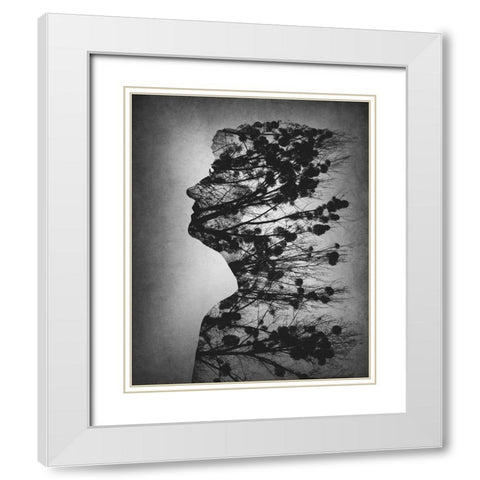 Essence Of Life White Modern Wood Framed Art Print with Double Matting by Macko, Dusan