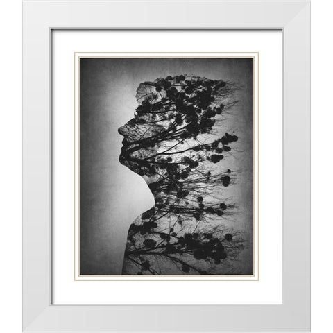 Essence Of Life White Modern Wood Framed Art Print with Double Matting by Macko, Dusan