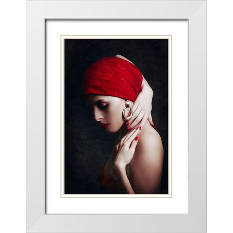 She Has Fire In Her Soul White Modern Wood Framed Art Print with Double Matting by Bolgov, Ruslan