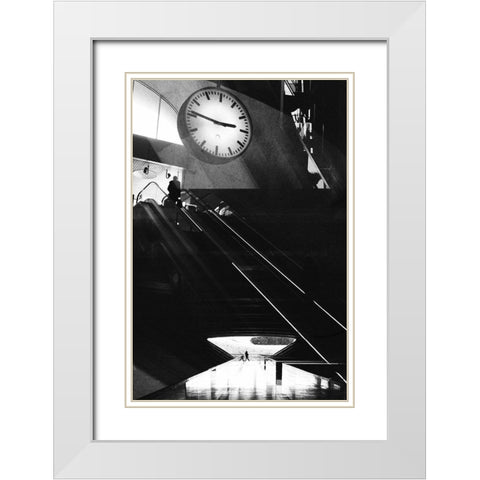 Ascend A Fall White Modern Wood Framed Art Print with Double Matting by Abrantes, Paulo