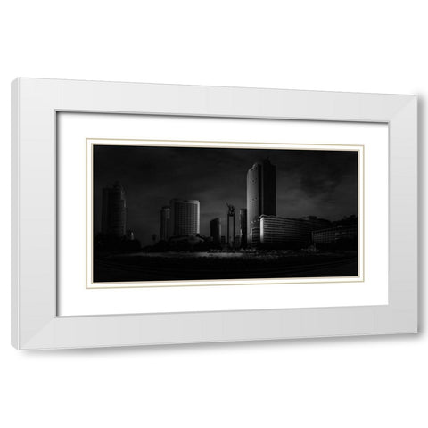 Bundaran Hi White Modern Wood Framed Art Print with Double Matting by Ramana Harahap, Agrandaiz