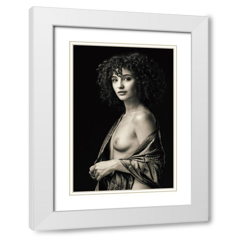 Classical Beauty White Modern Wood Framed Art Print with Double Matting by Slotboom, Jan