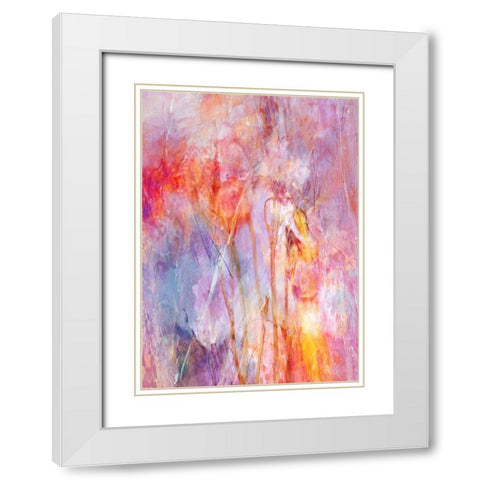 Flowers With Joy White Modern Wood Framed Art Print with Double Matting by Devos, Delphine