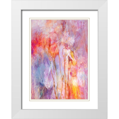 Flowers With Joy White Modern Wood Framed Art Print with Double Matting by Devos, Delphine
