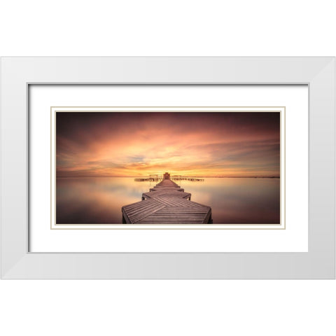 Balneario White Modern Wood Framed Art Print with Double Matting by Tobarra Narro, Doroteo