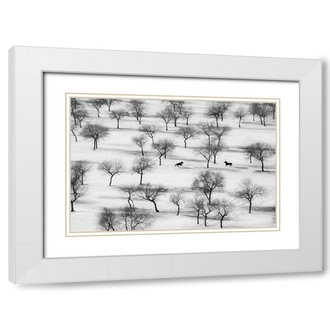 Run White Modern Wood Framed Art Print with Double Matting by Sabol, Petar