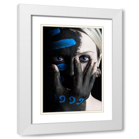 4 Elements - Water White Modern Wood Framed Art Print with Double Matting by Paza May, Tim