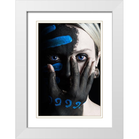 4 Elements - Water White Modern Wood Framed Art Print with Double Matting by Paza May, Tim