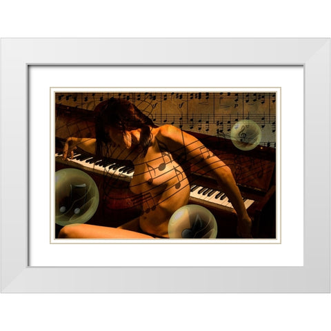 The Sound Of Music White Modern Wood Framed Art Print with Double Matting by Fuchs, Dov